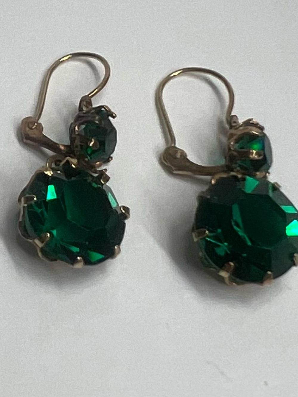 Emerald Crystal Drop Earrings for Women